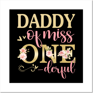 Daddy Of Little Miss Onederful Birthday 1St Family Matching Posters and Art